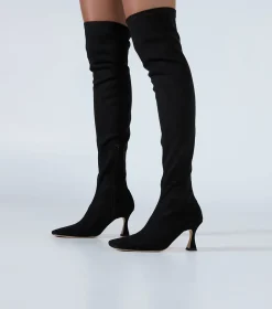 Fancy Black Stretch Suede