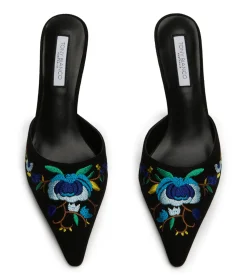 Spring Black Suede/Blue Floral